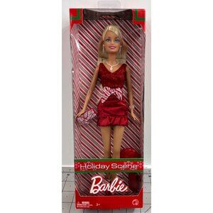 Barbie Holiday Scene Doll Red Dress & Accessories New P8790